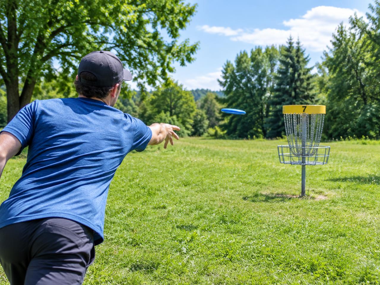 Discgolf zwischen Granitblöcken